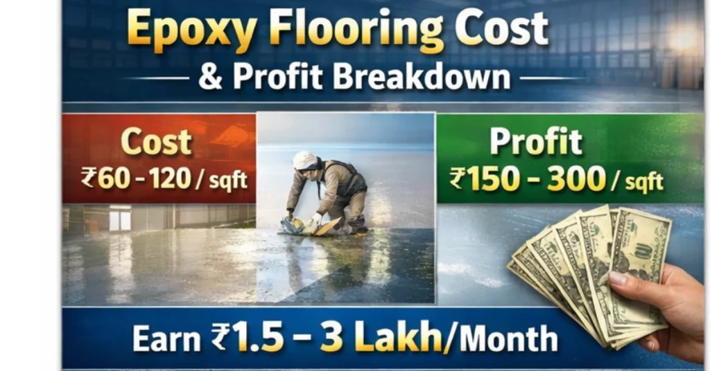 Epoxy flooring cost and profit in India rate per sqft